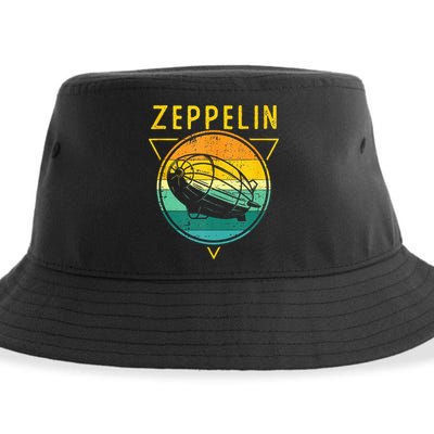 Retro Vintage Zeppelin 70s 80s Dirigible Airship Sustainable Bucket Hat