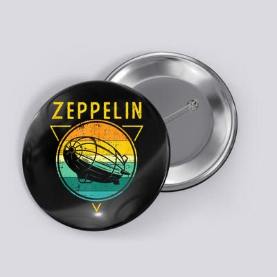 Retro Vintage Zeppelin 70s 80s Dirigible Airship Button