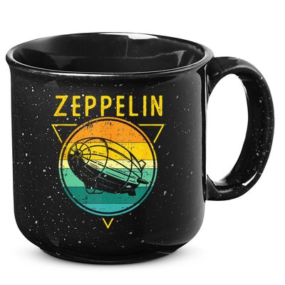 Retro Vintage Zeppelin 70s 80s Dirigible Airship 15oz Campfire Ceramic Mug