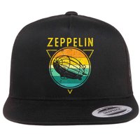 Retro Vintage Zeppelin 70s 80s Dirigible Airship Flatbill Hat