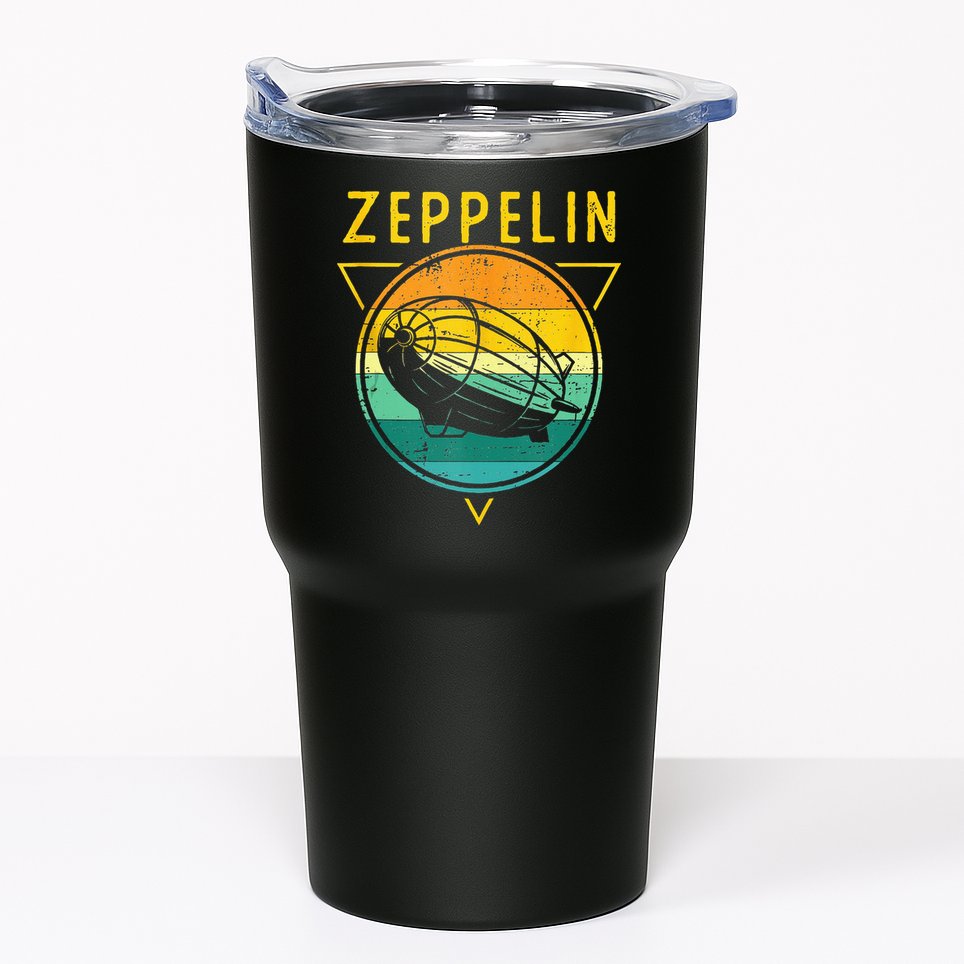 Retro Vintage Zeppelin 70s 80s Dirigible Airship Tumbler