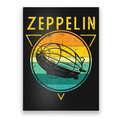 Retro Vintage Zeppelin 70s 80s Dirigible Airship Poster
