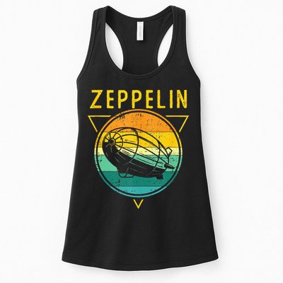 Retro Vintage Zeppelin 70s 80s Dirigible Airship Womens Tank Top