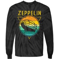 Retro Vintage Zeppelin 70s 80s Dirigible Airship Tie-Dye Long Sleeve Shirt