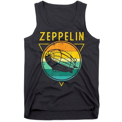 Retro Vintage Zeppelin 70s 80s Dirigible Airship Tank Top