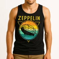 Retro Vintage Zeppelin 70s 80s Dirigible Airship Tank Top