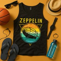 Retro Vintage Zeppelin 70s 80s Dirigible Airship Tank Top