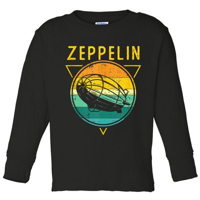 Retro Vintage Zeppelin 70s 80s Dirigible Airship Toddler Long Sleeve Shirt