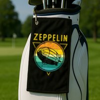 Retro Vintage Zeppelin 70s 80s Dirigible Airship Golf Towel