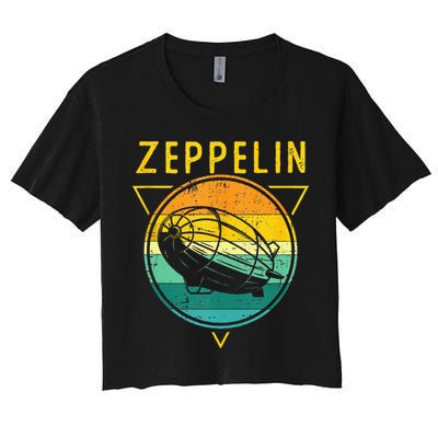 Retro Vintage Zeppelin 70s 80s Dirigible Airship Crop Top