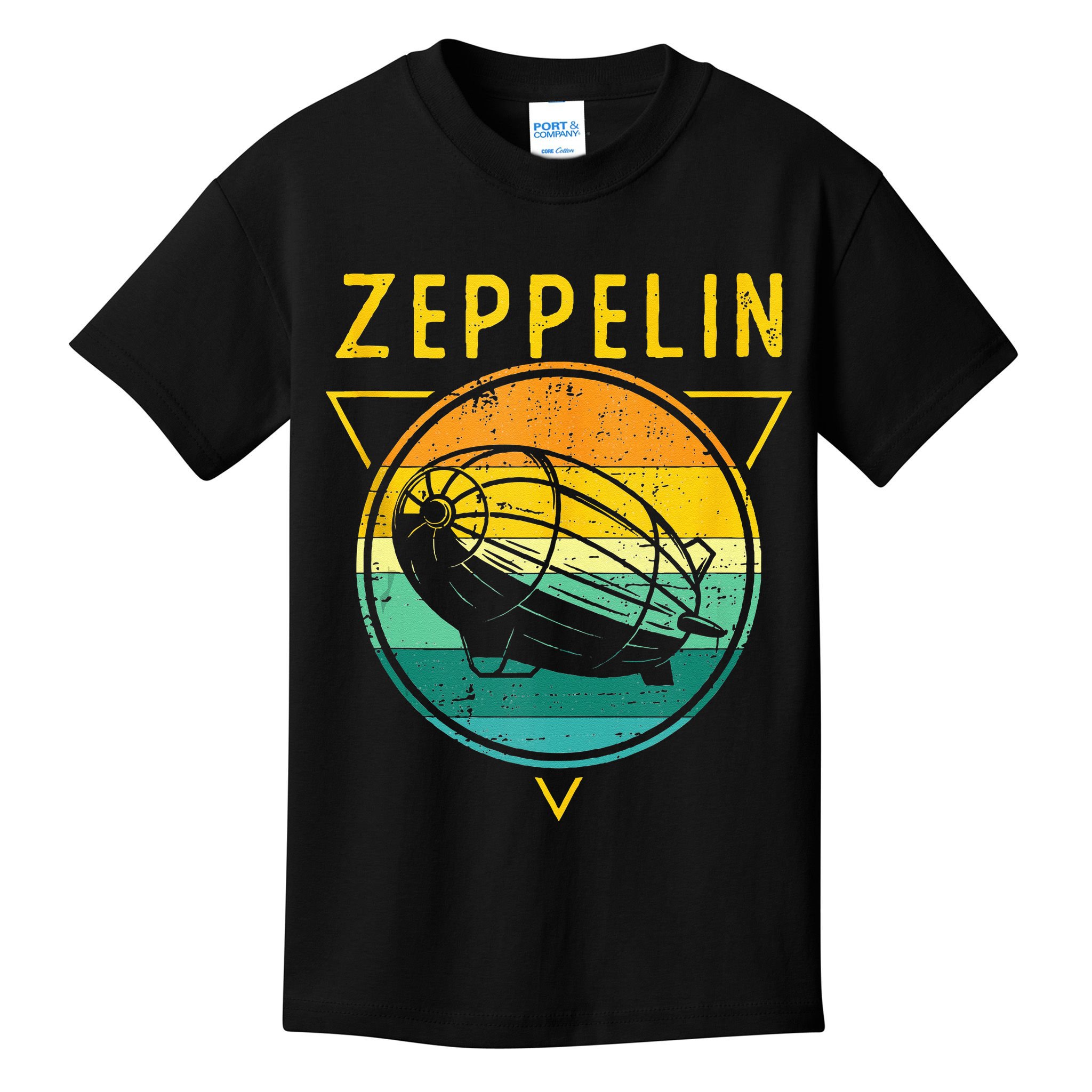Retro Vintage Zeppelin 70s 80s Dirigible Airship Kids T-Shirt