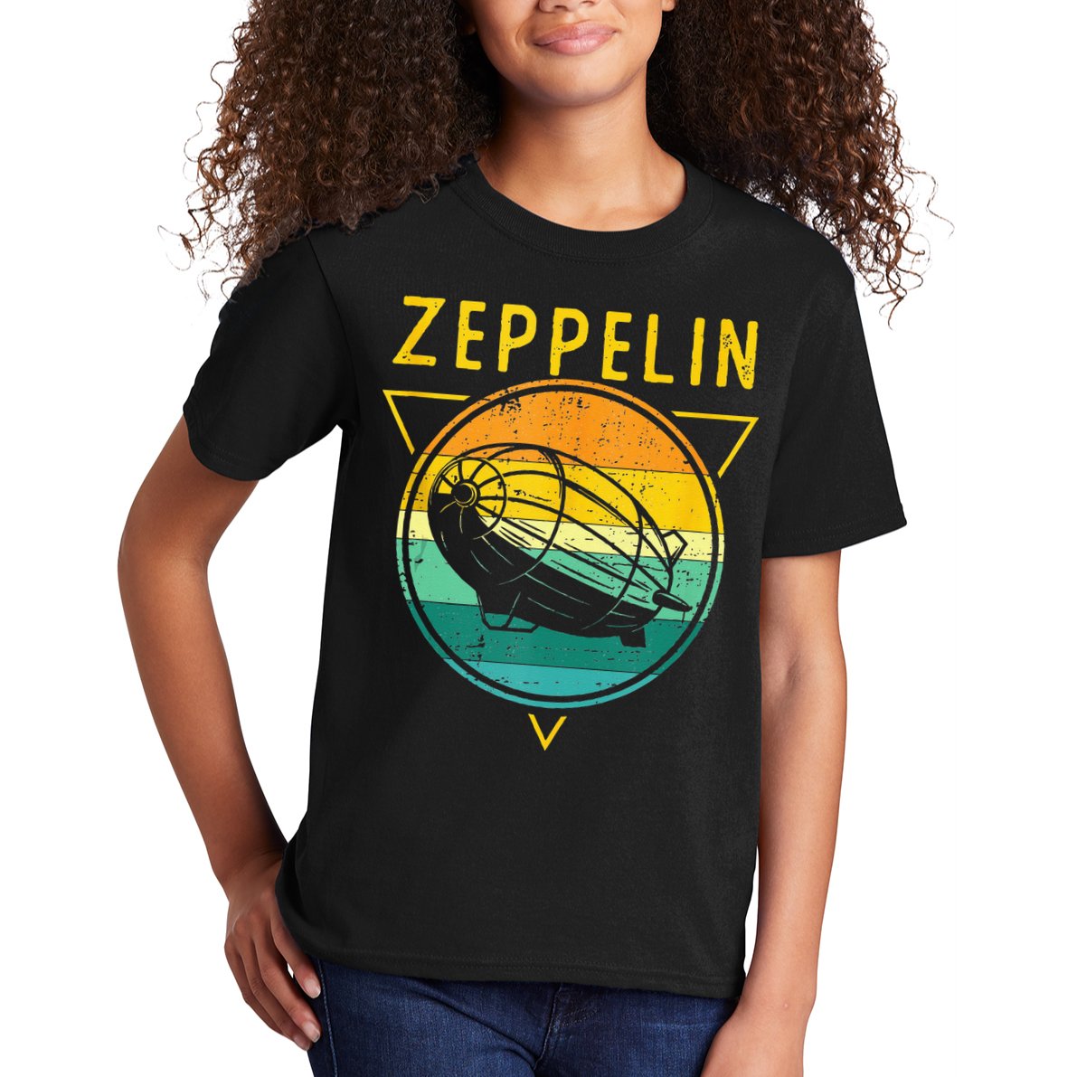 Retro Vintage Zeppelin 70s 80s Dirigible Airship Kids T-Shirt