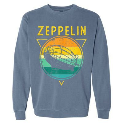 Retro Vintage Zeppelin 70s 80s Dirigible Airship Garment-Dyed Sweatshirt
