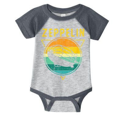 Retro Vintage Zeppelin 70s 80s Dirigible Airship Infant Baby Jersey Bodysuit