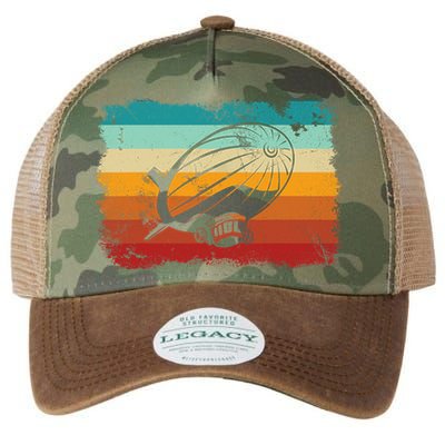 Retro Vintage Zeppelin Dirigible Airship Zepplin Lover Legacy Tie Dye Trucker Hat