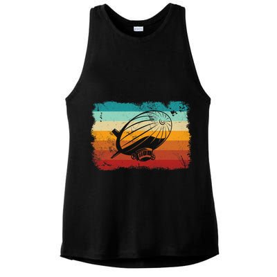 Retro Vintage Zeppelin Dirigible Airship Zepplin Lover Ladies PosiCharge Tri-Blend Wicking Tank