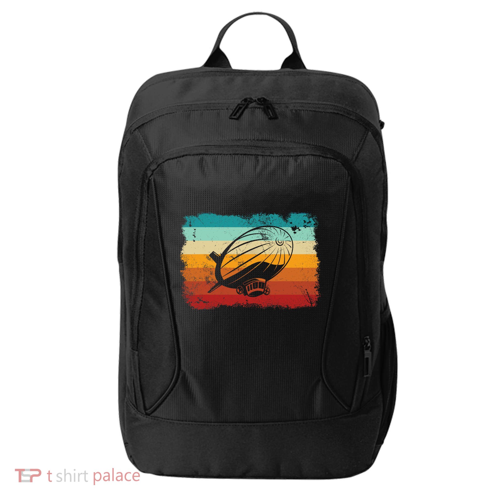 Retro Vintage Zeppelin Dirigible Airship Zepplin Lover City Backpack