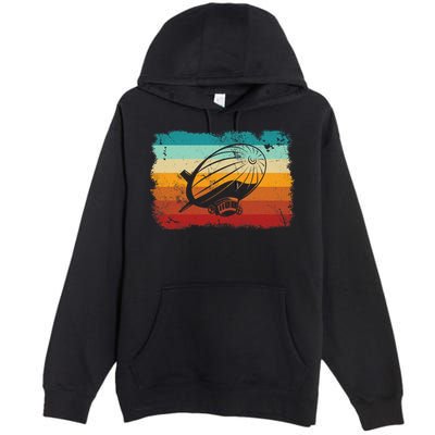 Retro Vintage Zeppelin Dirigible Airship Zepplin Lover Premium Pullover Hoodie