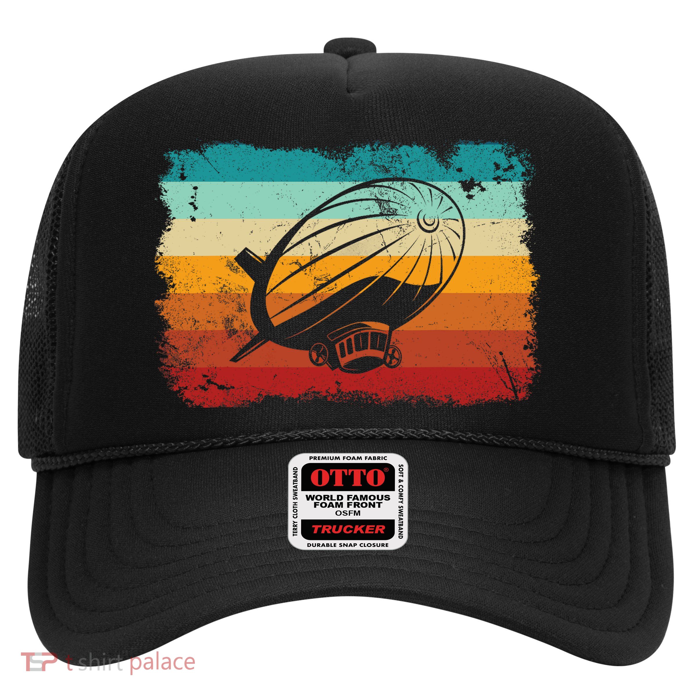 Retro Vintage Zeppelin Dirigible Airship Zepplin Lover Trucker Hat