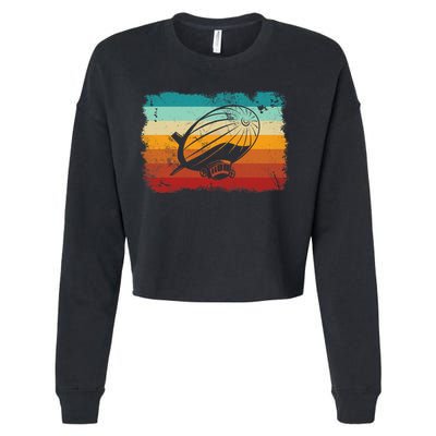 Retro Vintage Zeppelin Dirigible Airship Zepplin Lover Cropped Pullover Crew