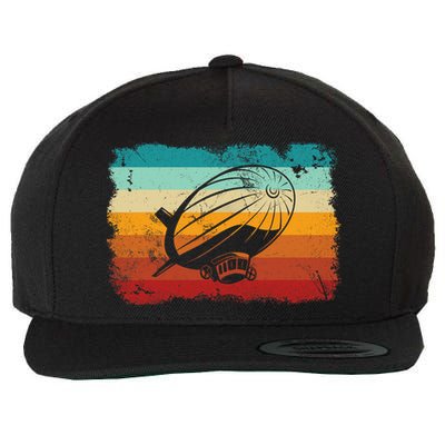 Retro Vintage Zeppelin Dirigible Airship Zepplin Lover Wool Snapback Cap