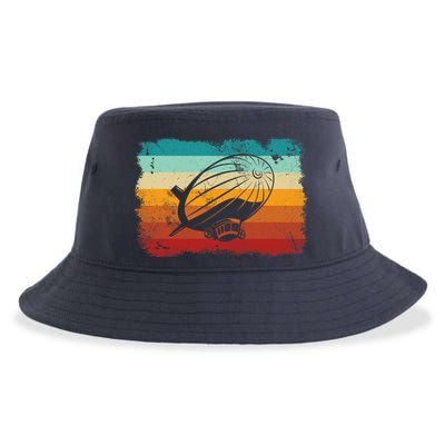 Retro Vintage Zeppelin Dirigible Airship Zepplin Lover Sustainable Bucket Hat