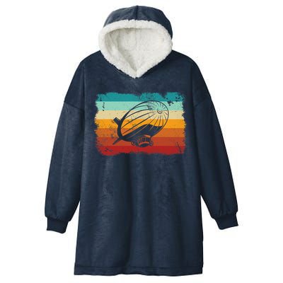 Retro Vintage Zeppelin Dirigible Airship Zepplin Lover Hooded Wearable Blanket