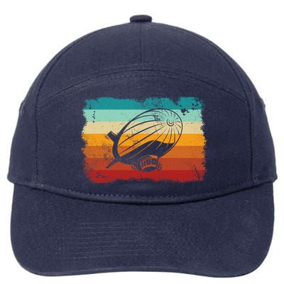 Retro Vintage Zeppelin Dirigible Airship Zepplin Lover 7-Panel Snapback Hat