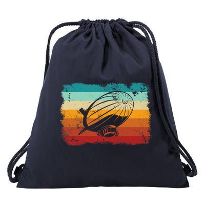 Retro Vintage Zeppelin Dirigible Airship Zepplin Lover Drawstring Bag