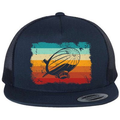 Retro Vintage Zeppelin Dirigible Airship Zepplin Lover Flatbill Hat