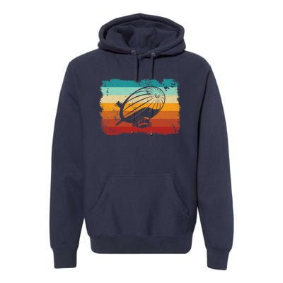 Retro Vintage Zeppelin Dirigible Airship Zepplin Lover Premium Hoodie