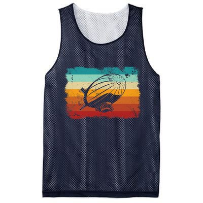 Retro Vintage Zeppelin Dirigible Airship Zepplin Lover Mesh Reversible Basketball Jersey Tank