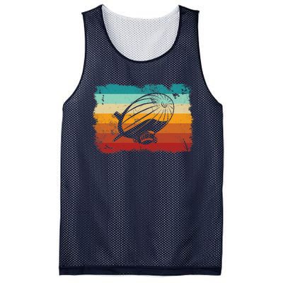 Retro Vintage Zeppelin Dirigible Airship Zepplin Lover Mesh Reversible Basketball Jersey Tank