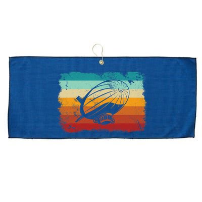 Retro Vintage Zeppelin Dirigible Airship Zepplin Lover Large Microfiber Waffle Golf Towel
