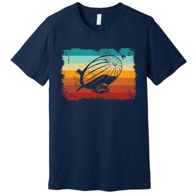 Retro Vintage Zeppelin Dirigible Airship Zepplin Lover Premium T-Shirt