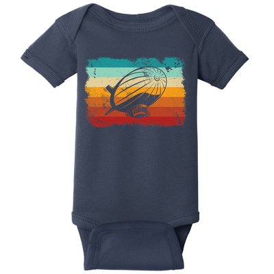 Retro Vintage Zeppelin Dirigible Airship Zepplin Lover Baby Bodysuit