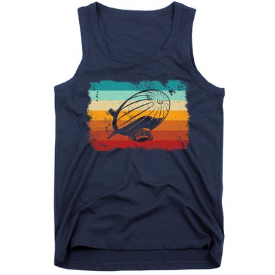 Retro Vintage Zeppelin Dirigible Airship Zepplin Lover Tank Top
