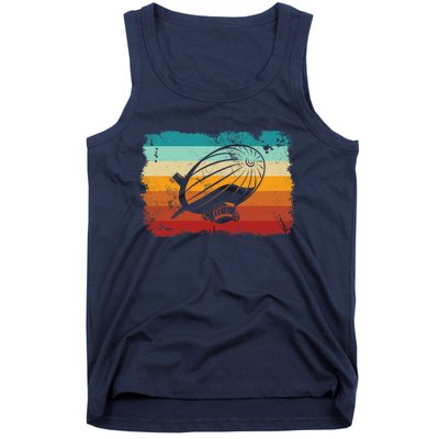 Retro Vintage Zeppelin Dirigible Airship Zepplin Lover Tank Top