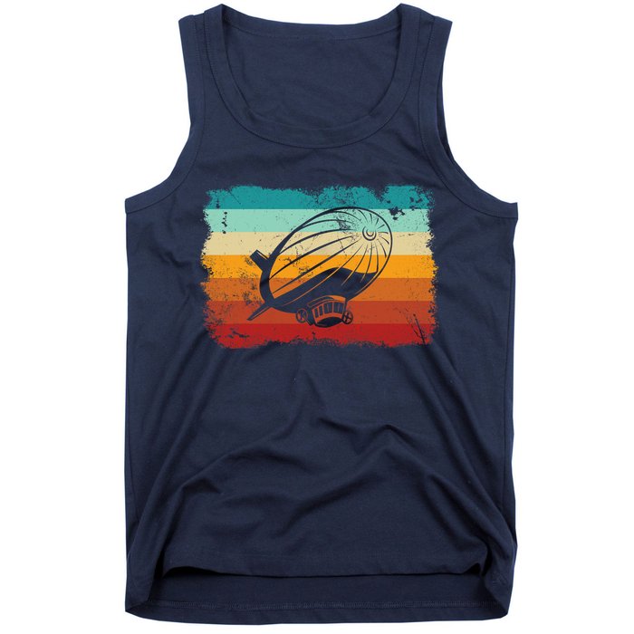 Retro Vintage Zeppelin Dirigible Airship Zepplin Lover Tank Top