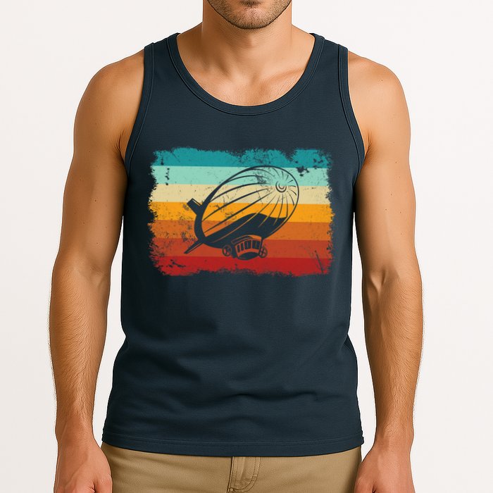 Retro Vintage Zeppelin Dirigible Airship Zepplin Lover Tank Top