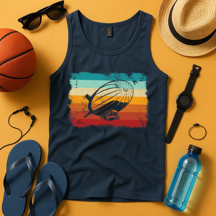 Retro Vintage Zeppelin Dirigible Airship Zepplin Lover Tank Top