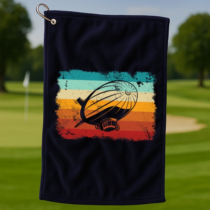 Retro Vintage Zeppelin Dirigible Airship Zepplin Lover Golf Towel