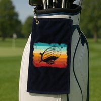 Retro Vintage Zeppelin Dirigible Airship Zepplin Lover Golf Towel