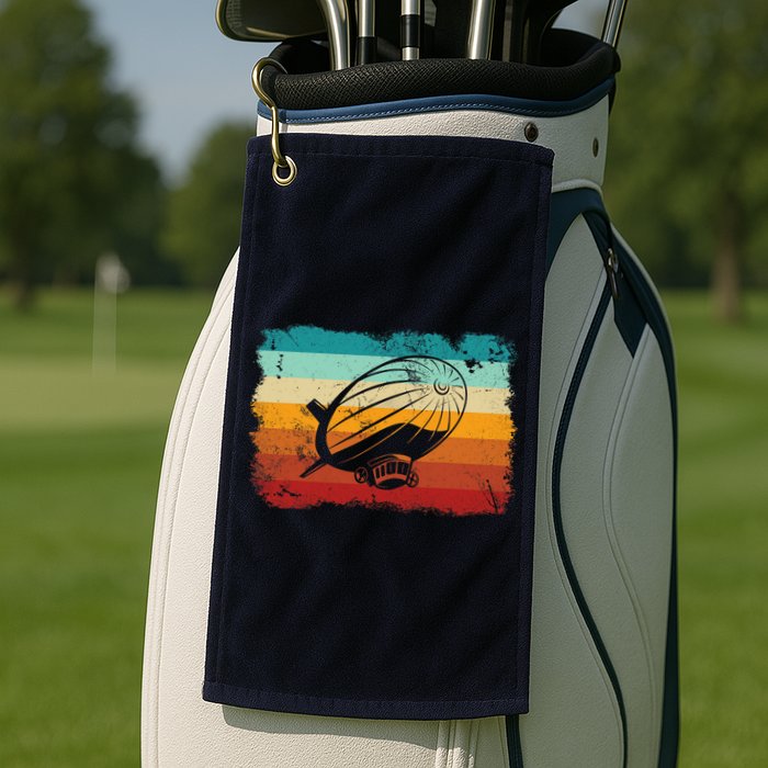 Retro Vintage Zeppelin Dirigible Airship Zepplin Lover Golf Towel