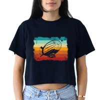 Retro Vintage Zeppelin Dirigible Airship Zepplin Lover Crop Top