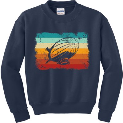 Retro Vintage Zeppelin Dirigible Airship Zepplin Lover Kids Sweatshirt