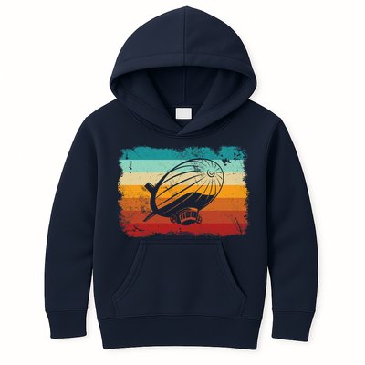 Retro Vintage Zeppelin Dirigible Airship Zepplin Lover Kids Hoodie