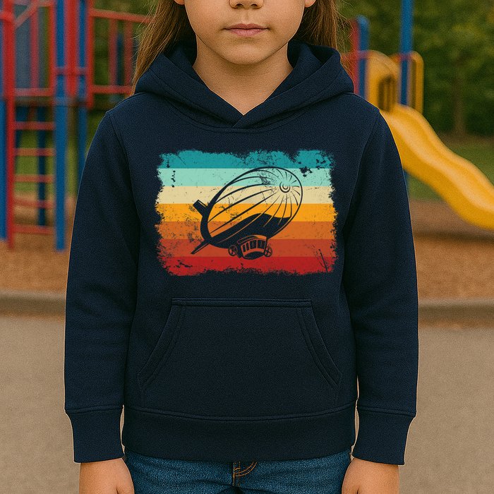 Retro Vintage Zeppelin Dirigible Airship Zepplin Lover Kids Hoodie