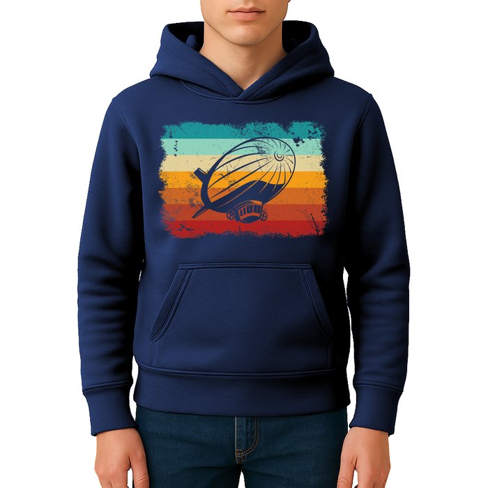 Retro Vintage Zeppelin Dirigible Airship Zepplin Lover Kids Hoodie
