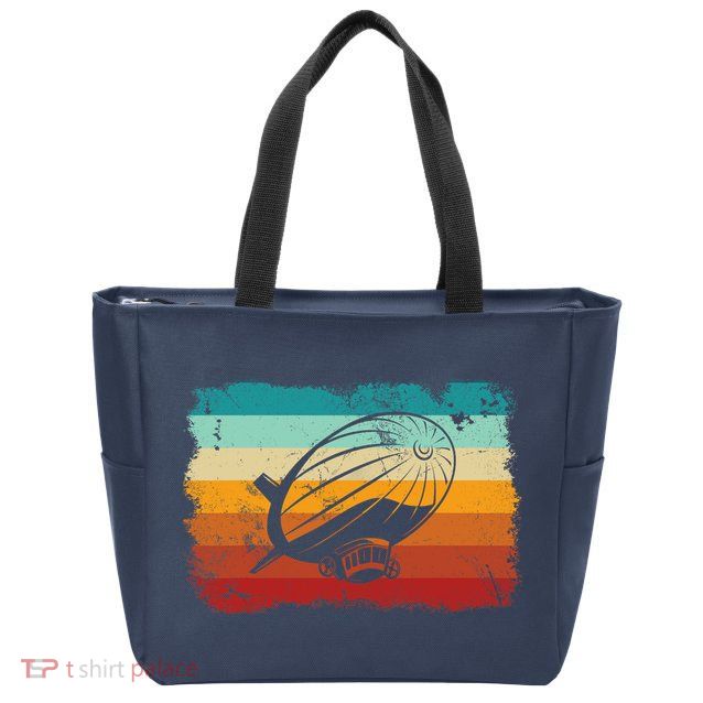 Retro Vintage Zeppelin Dirigible Airship Zepplin Lover Zip Tote Bag